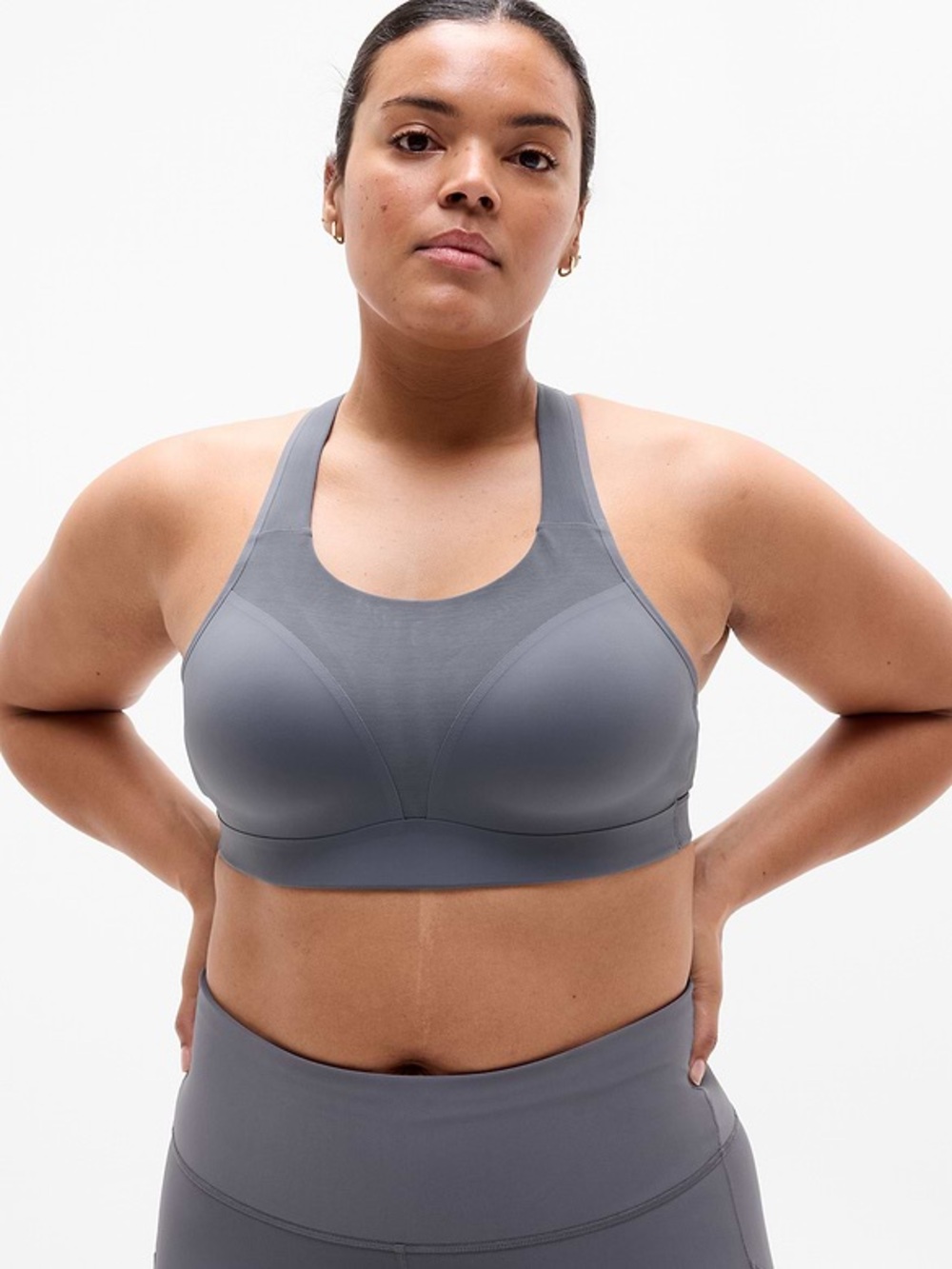 Athleta Speed Run High Support Sports Bra 34B Slate